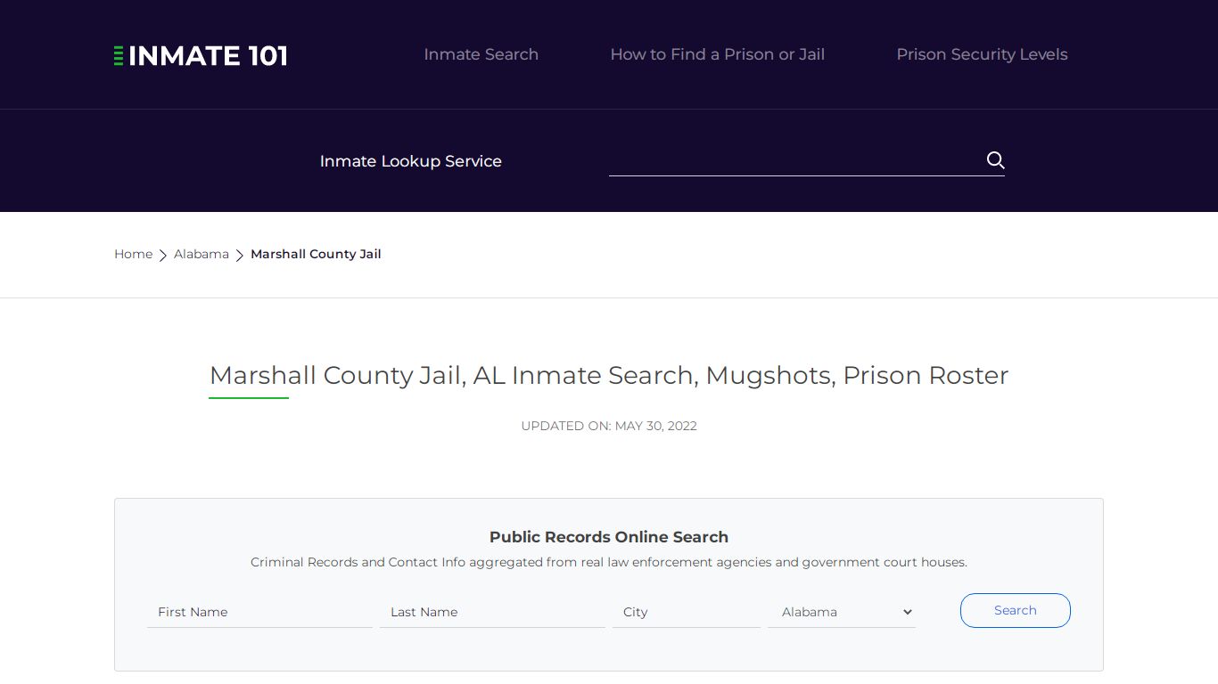 Marshall County Jail, AL Inmate Search, Mugshots, Prison ...